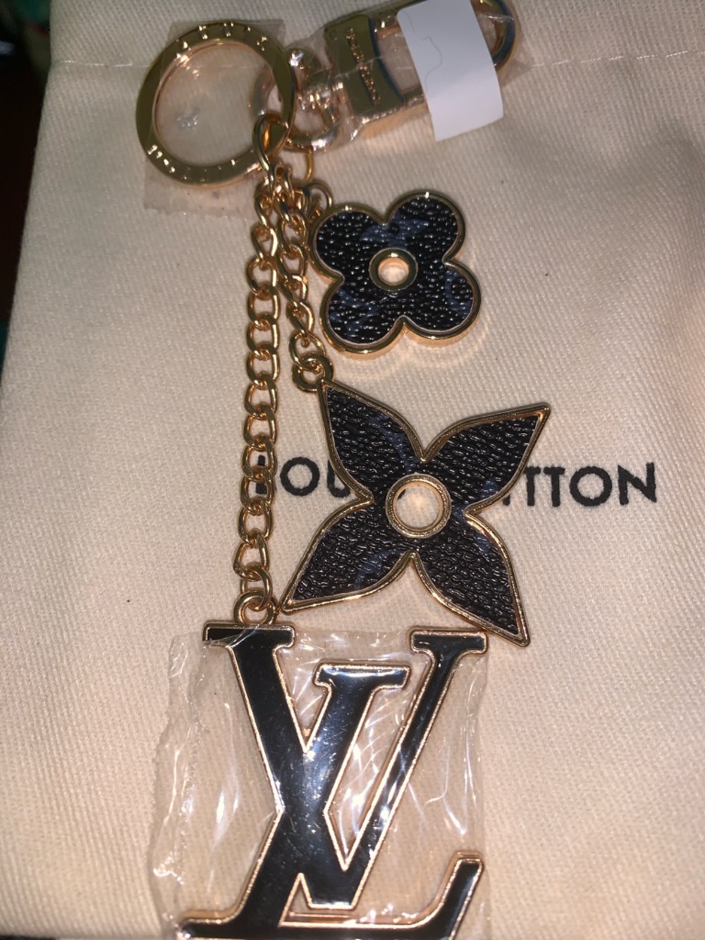 Monogram purse/bag charm keychain